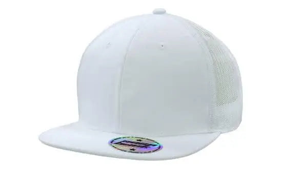 Headwear Mesh Back Cap W/flat Peak X12 - 3816 Cap Headwear Professionals White One Size